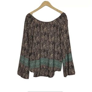 3/$20‎ Lime & Chili Tunic Top Sz M Flared Sleeves Hi Lo Cutout Back Relaxed VTG